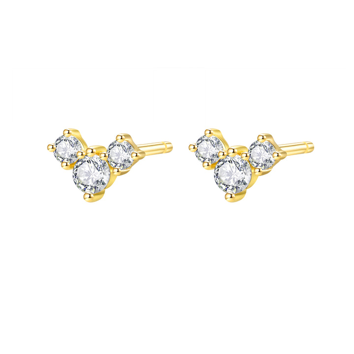 Boucles d’Oreilles Clous Trio de Fleurs Petite Sterling Argent