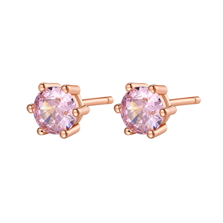 Clous Pierre Rose Argent Sterling 925