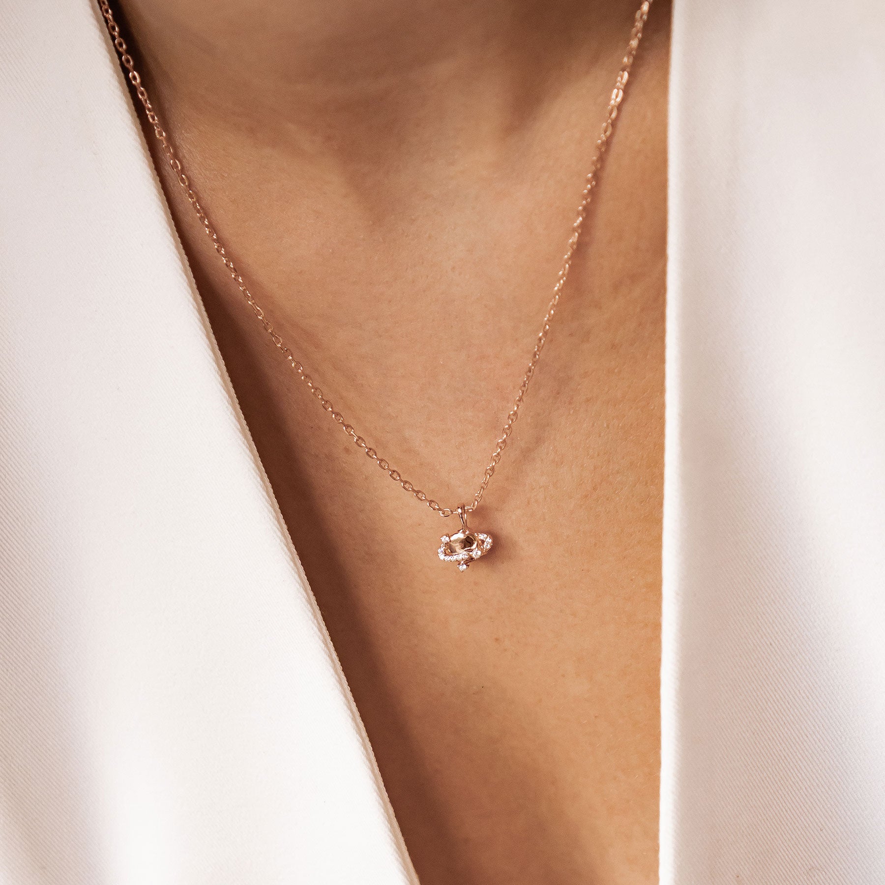 Collier Pendentif Planète Sterling Argent