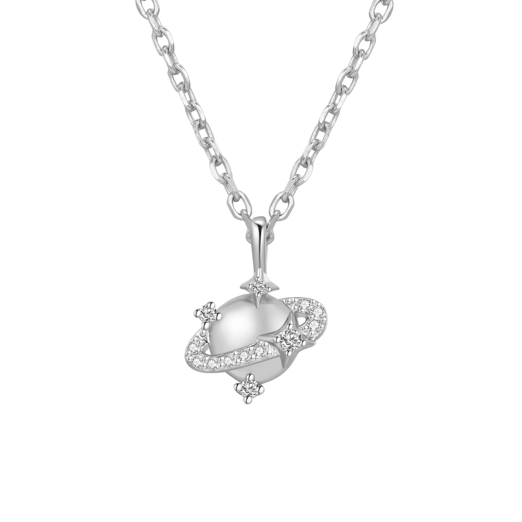 Collier Pendentif Planète Sterling Argent