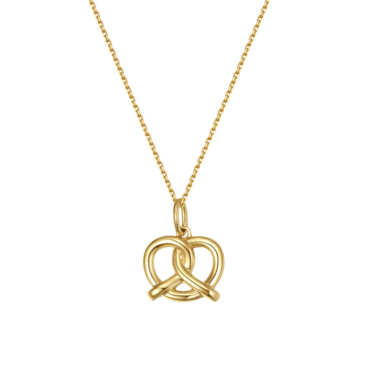 Collier Pendentif Pretzel Or Massif 14 CT