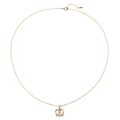 Collar Colgante Pretzel Oro Macizo 14K