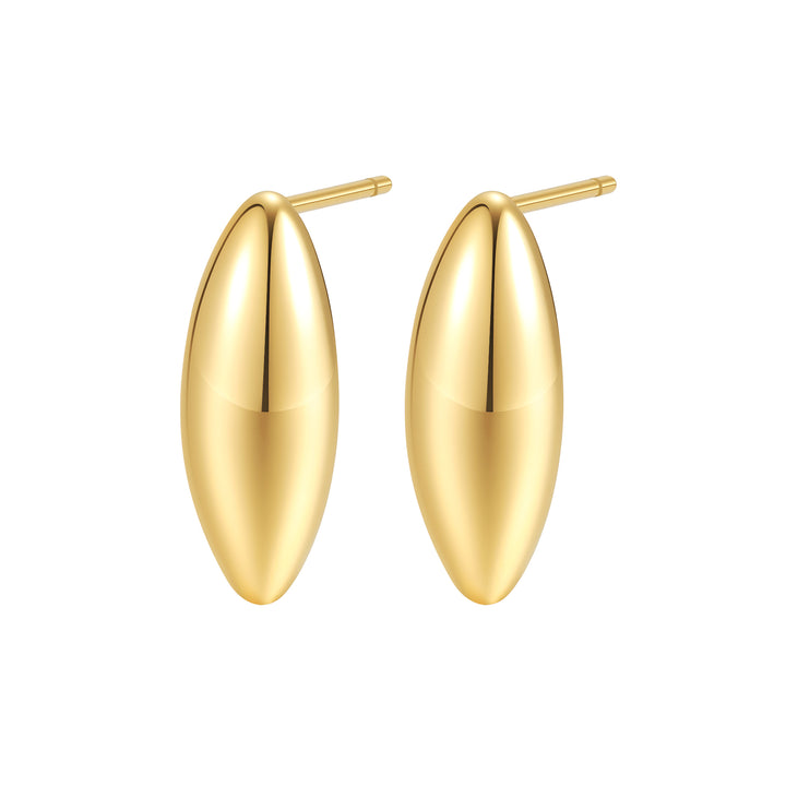 Polished Marquise Stud Earrings Waterproof