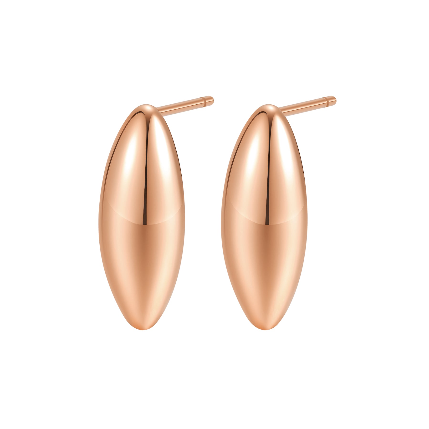 Polished Marquise Stud Earrings Waterproof