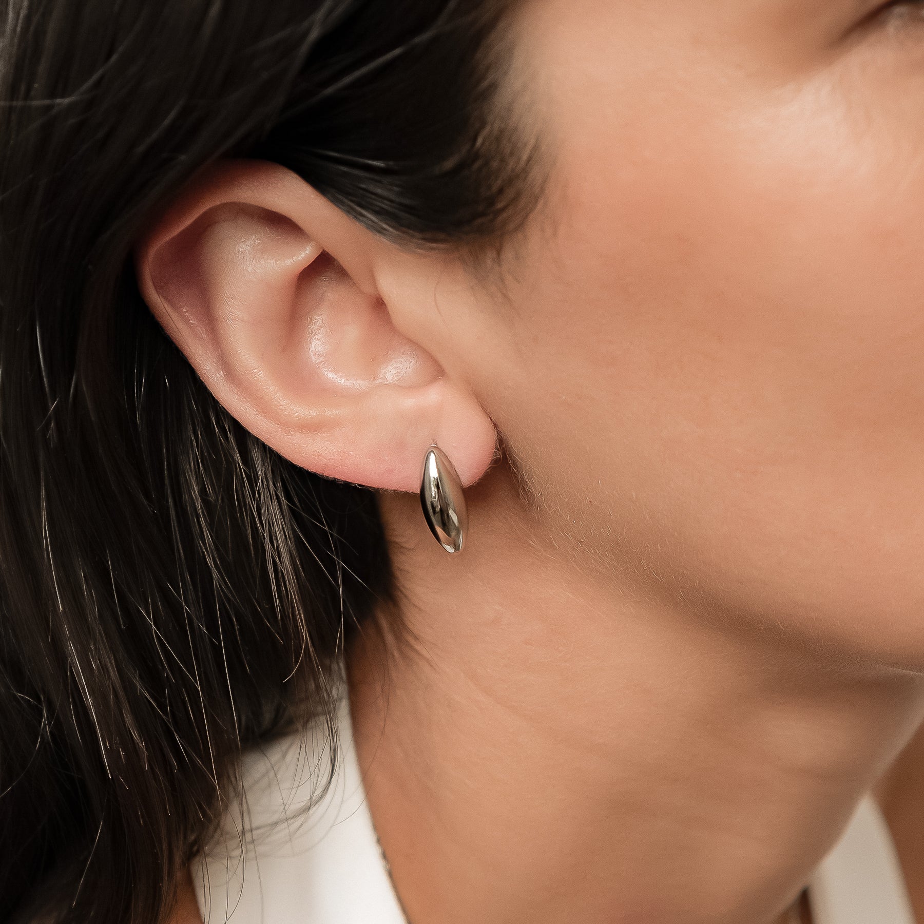 Polished Marquise Stud Earrings Waterproof
