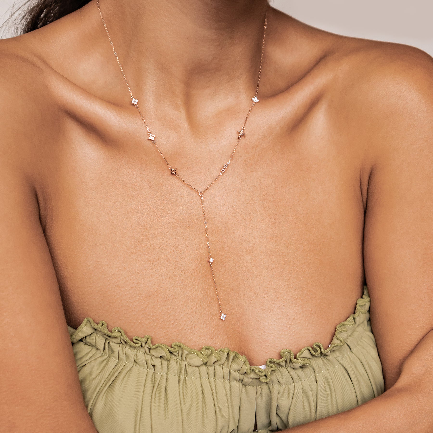 Posy Y Kette Sterlingsilber Gold