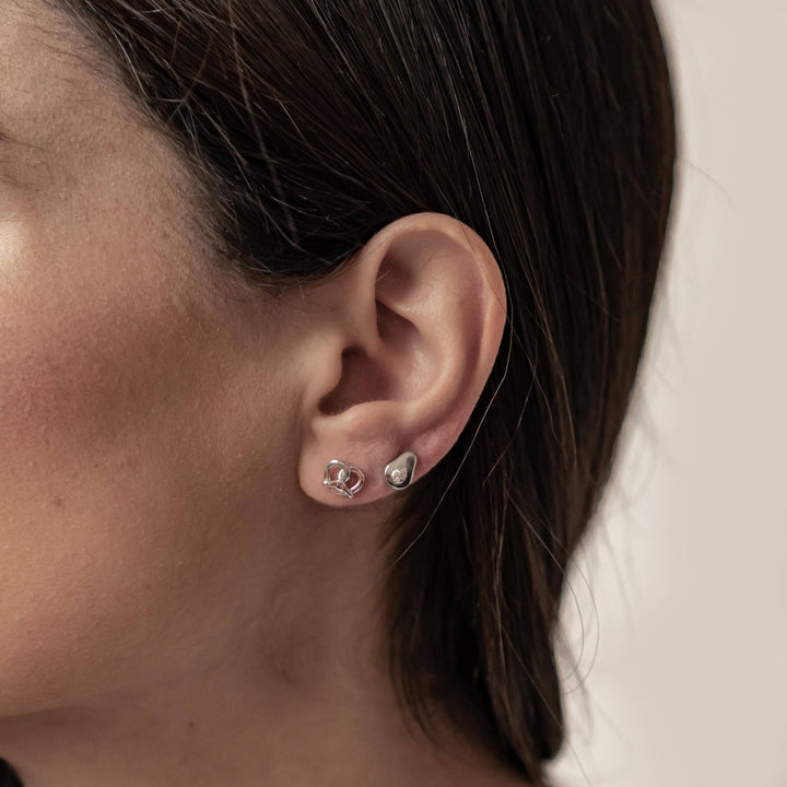 Pretzel and Avocado Stud Earring Set