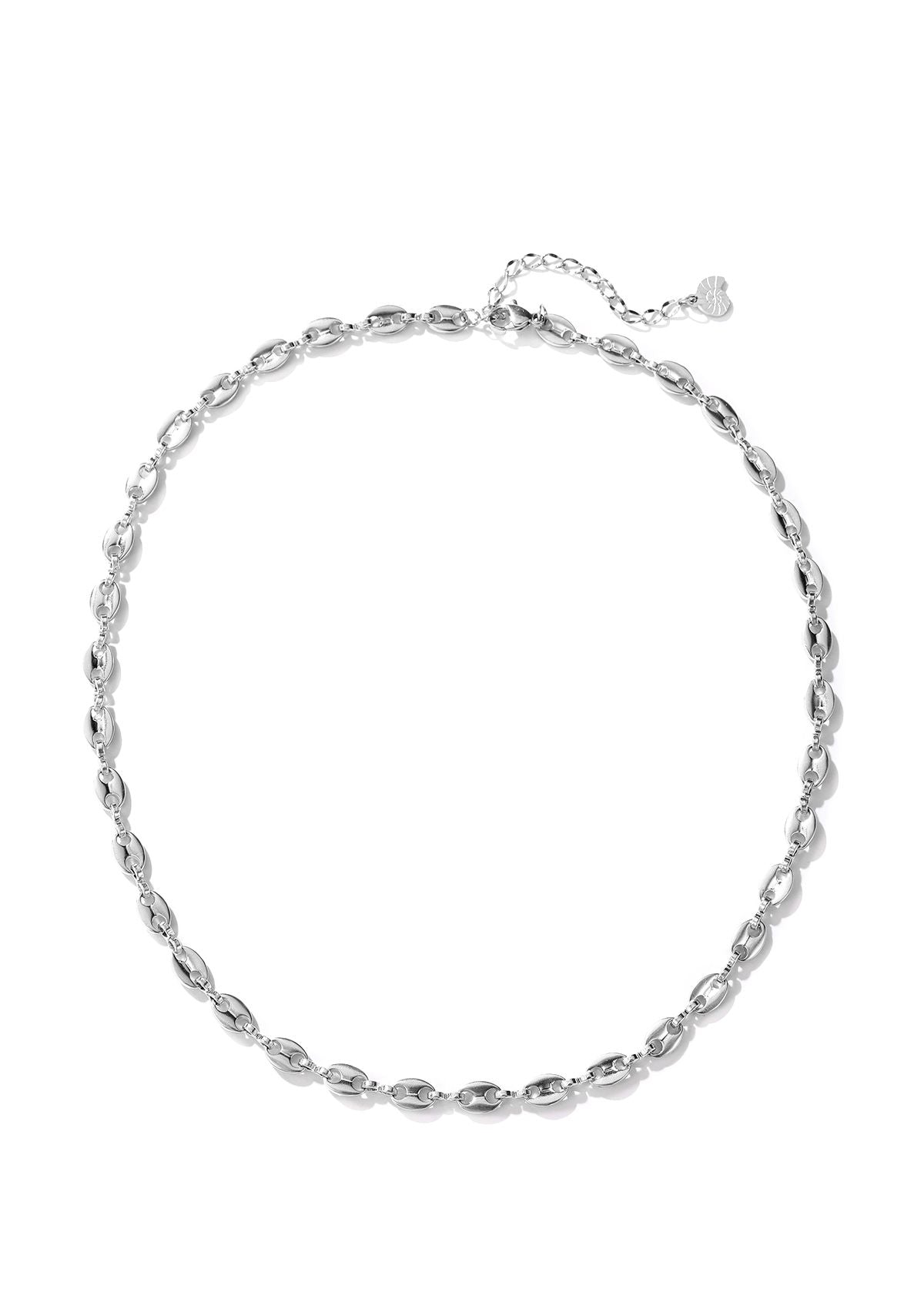 Puffed Mariner Chain Necklace Silver