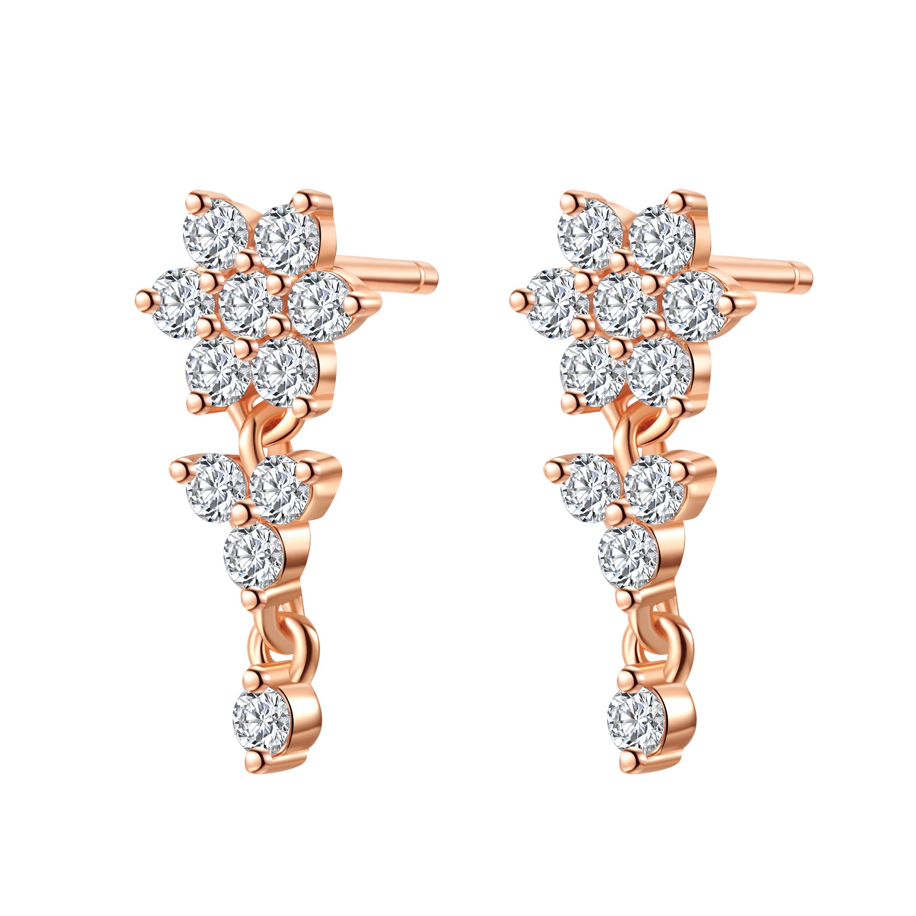 Strahlende Blüte – Hängeohrringe aus Sterlingsilber