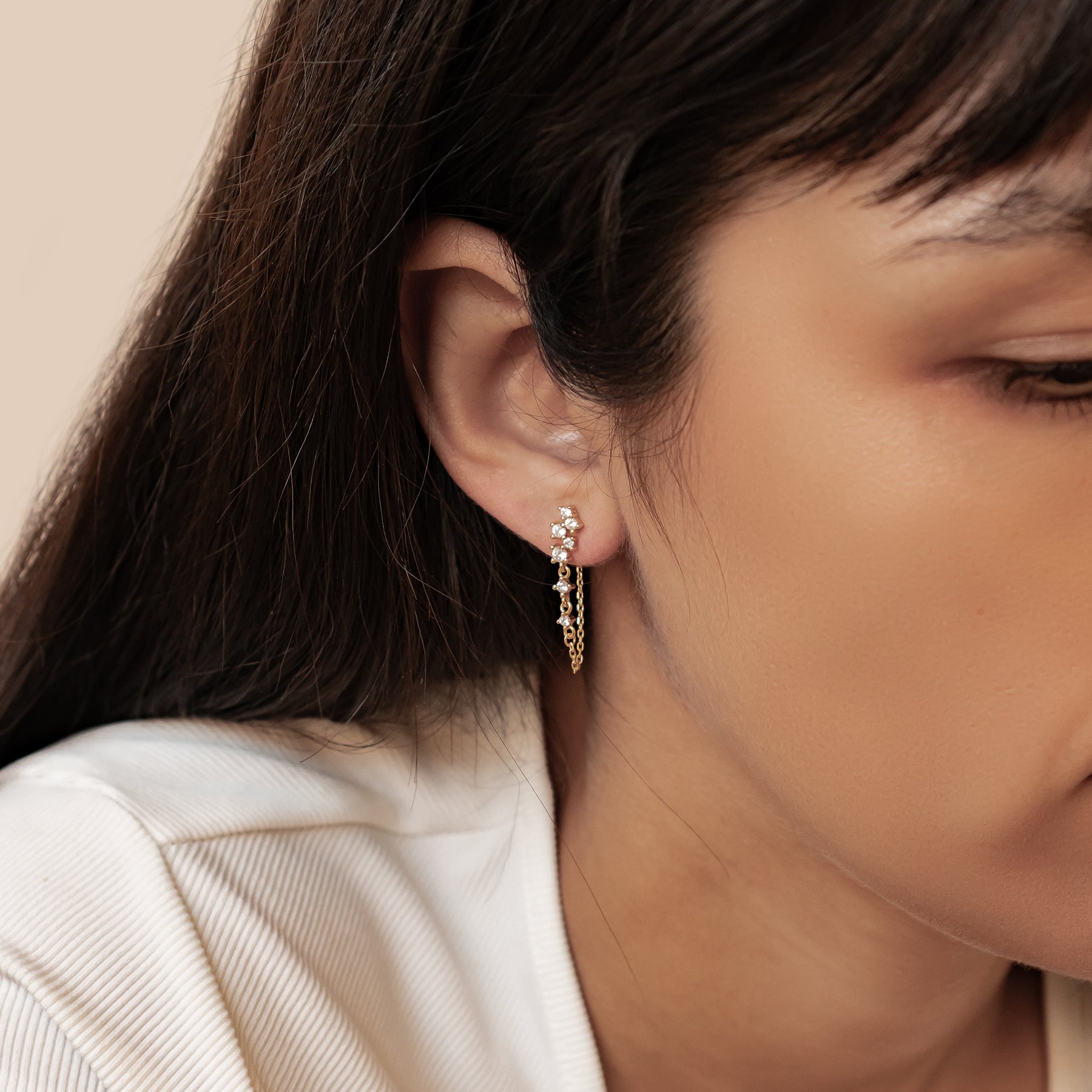 Boucles d’Oreilles Chaîne Rayonnante Blossom Argent Sterling