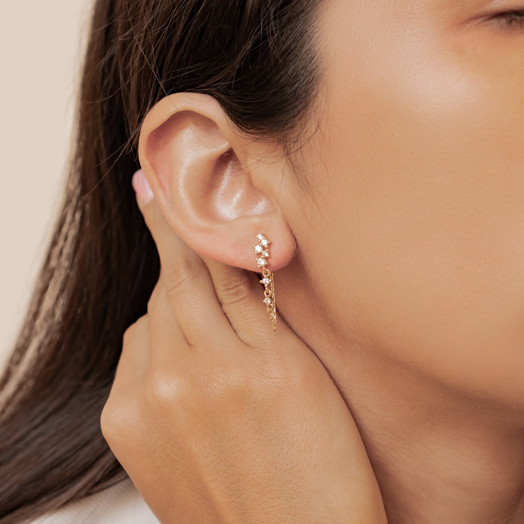 Boucles d’Oreilles Chaîne Rayonnante Blossom Argent Sterling