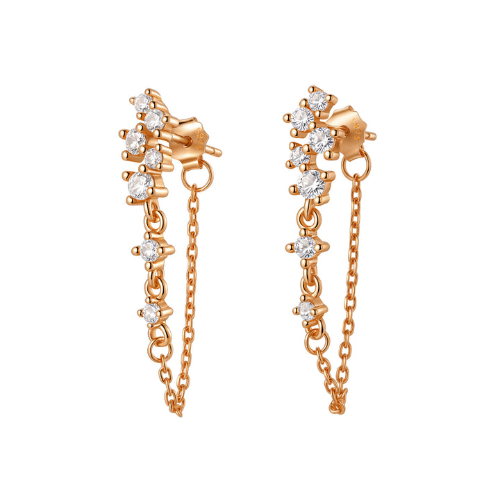 Boucles d’Oreilles Chaîne Rayonnante Blossom Argent Sterling