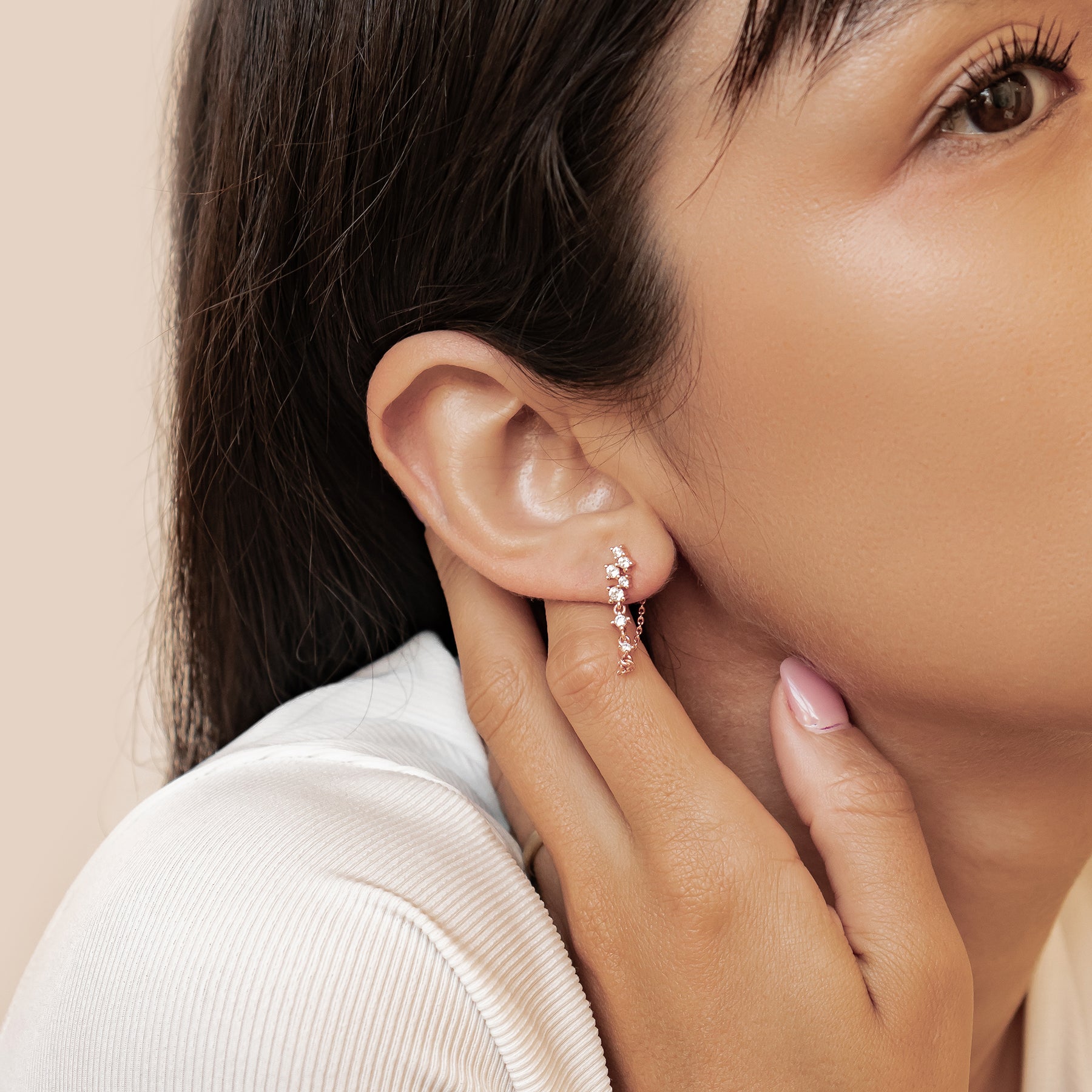 Boucles d’Oreilles Chaîne Rayonnante Blossom Argent Sterling