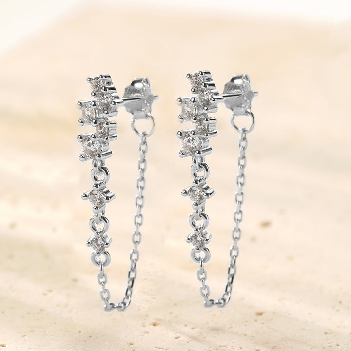 Radiant Blossom Chain Earrings Sterling Silver