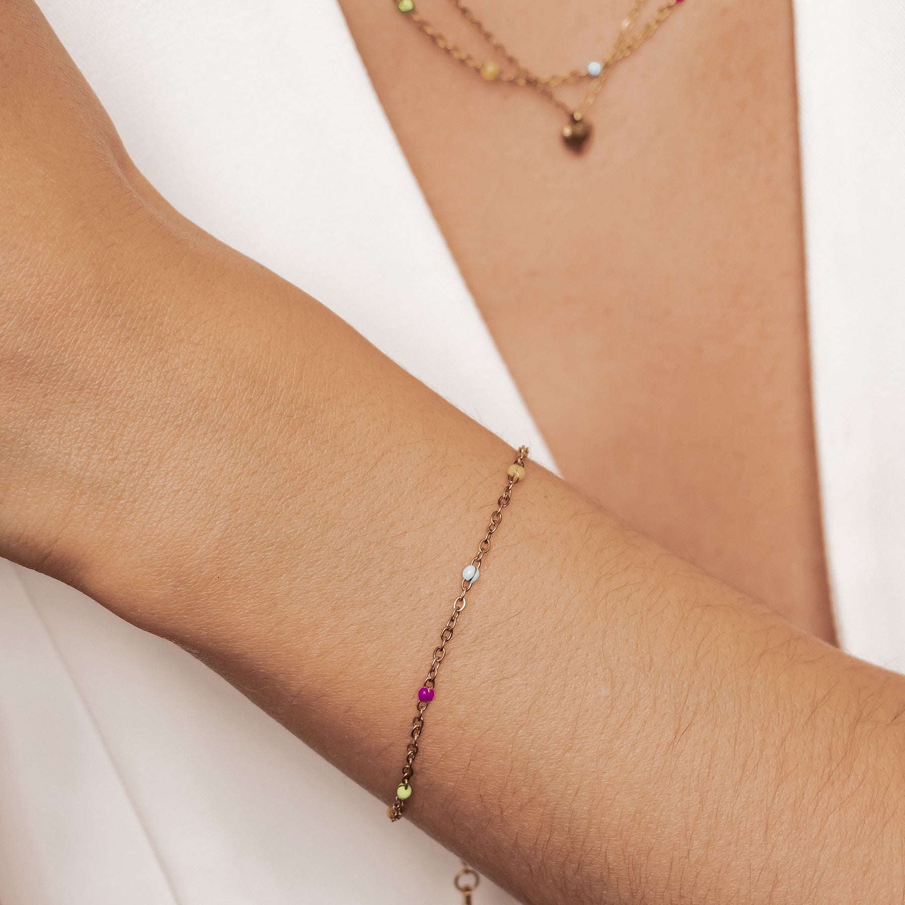 Rainbow Bead Bracelet Waterproof