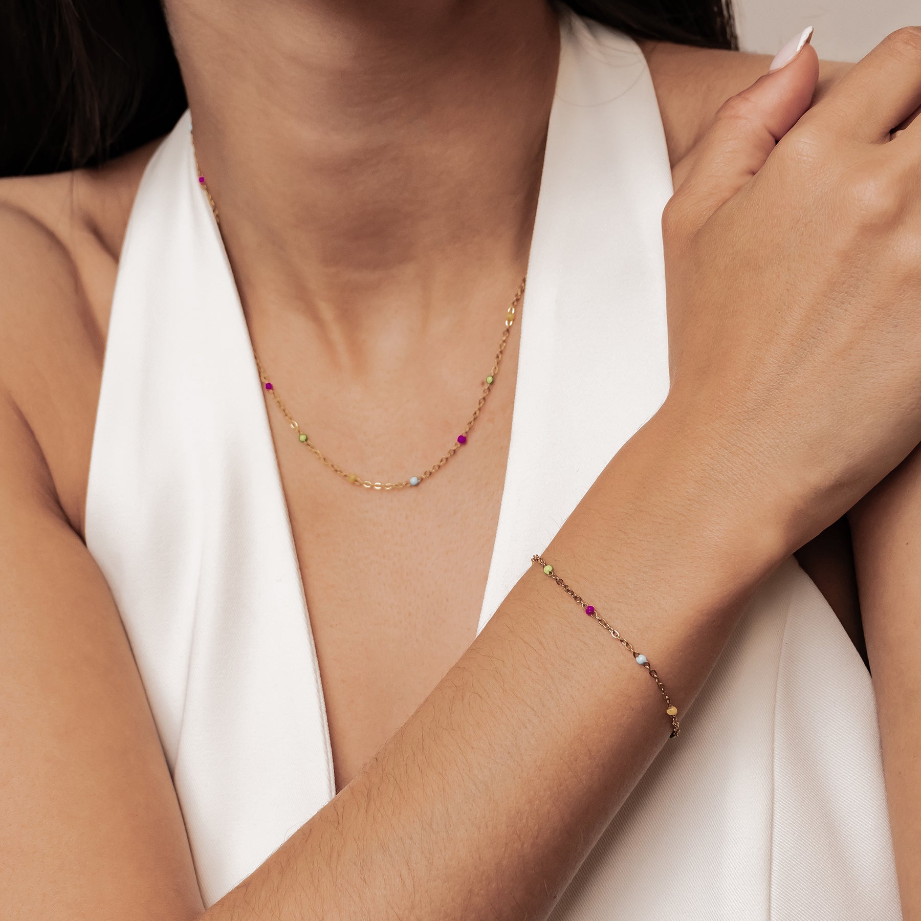 Rainbow Bead Bracelet Waterproof