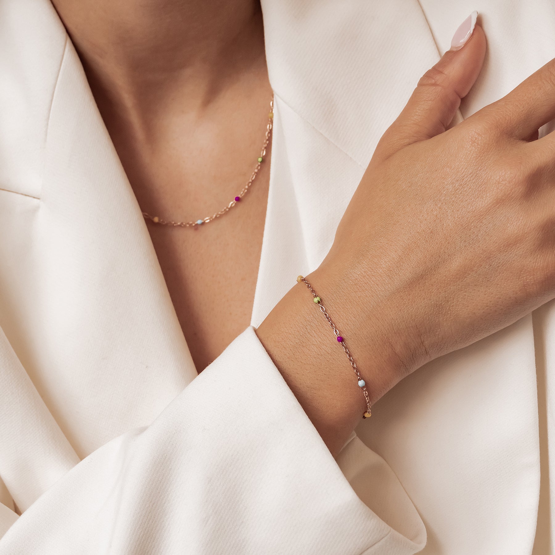 Rainbow Bead Bracelet Waterproof