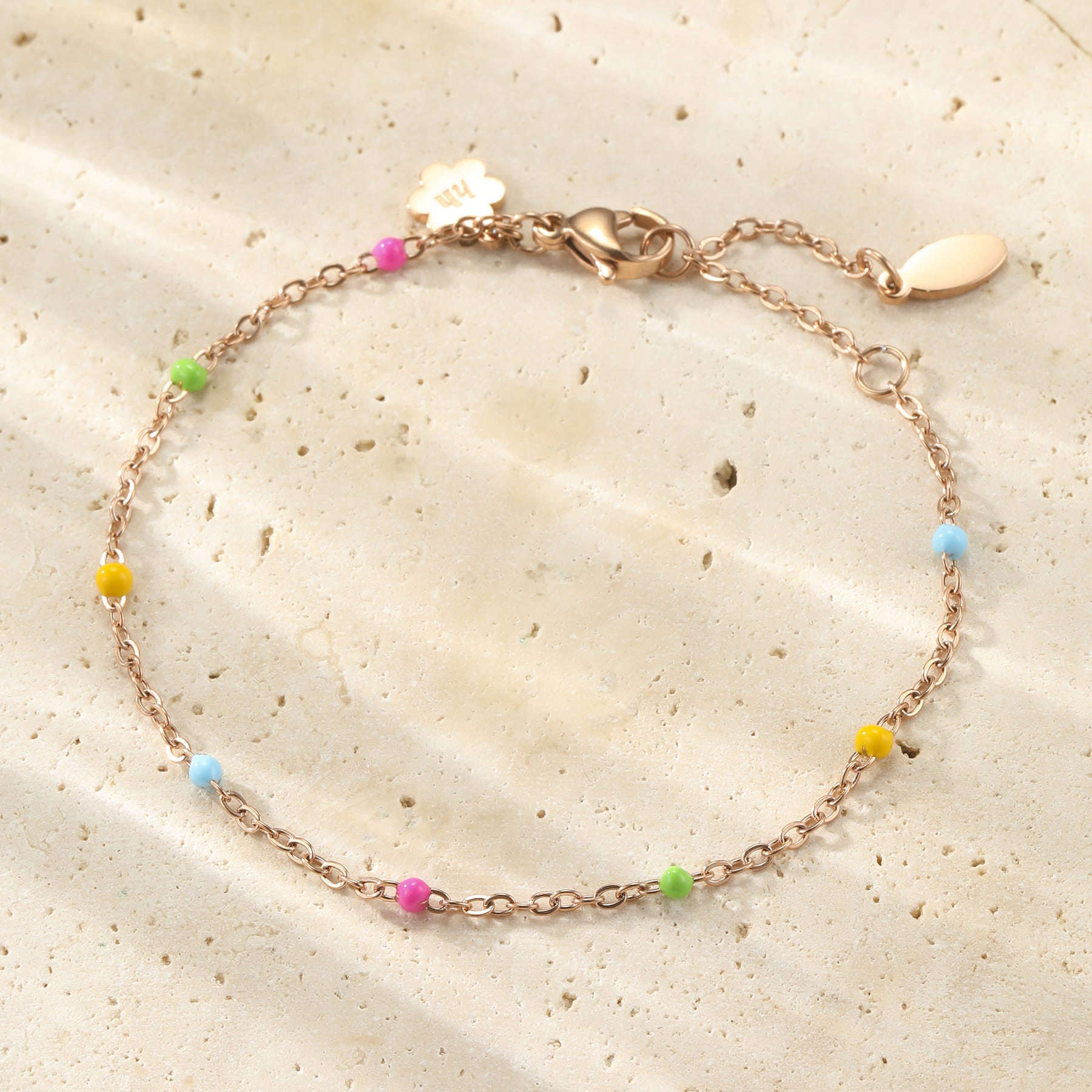 Rainbow Bead Bracelet Waterproof