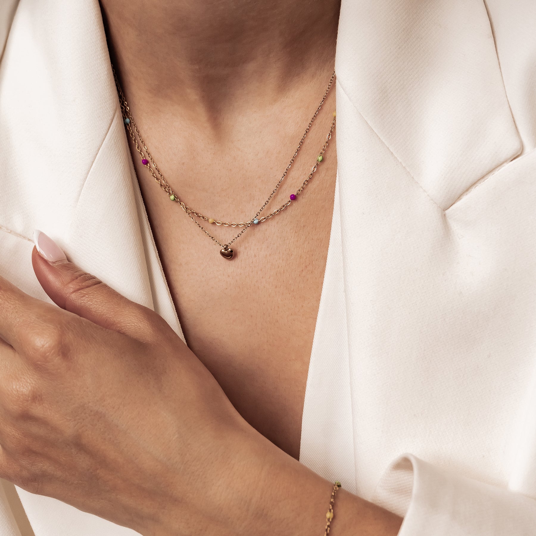 Rainbow Bead Bracelet Waterproof