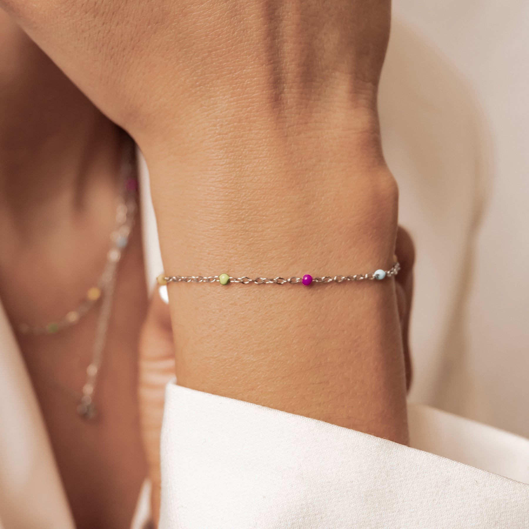 Rainbow Bead Bracelet Waterproof