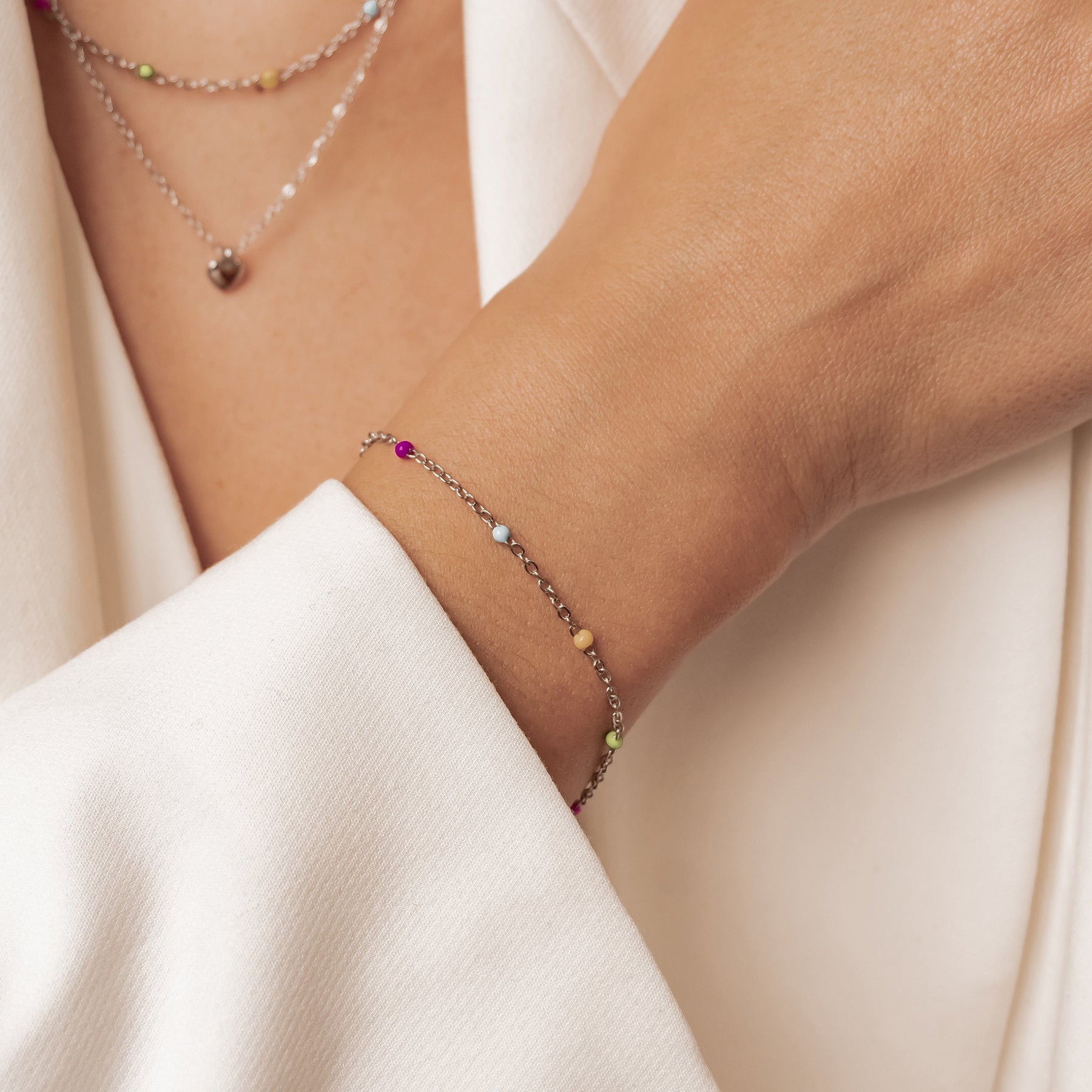 Rainbow Bead Bracelet Waterproof