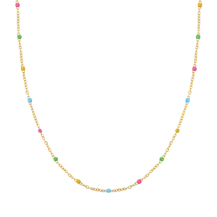 Rainbow Bead Necklace Waterproof