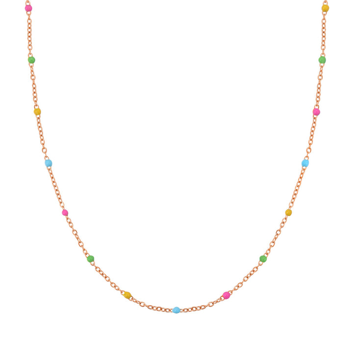 Rainbow Bead Necklace Waterproof