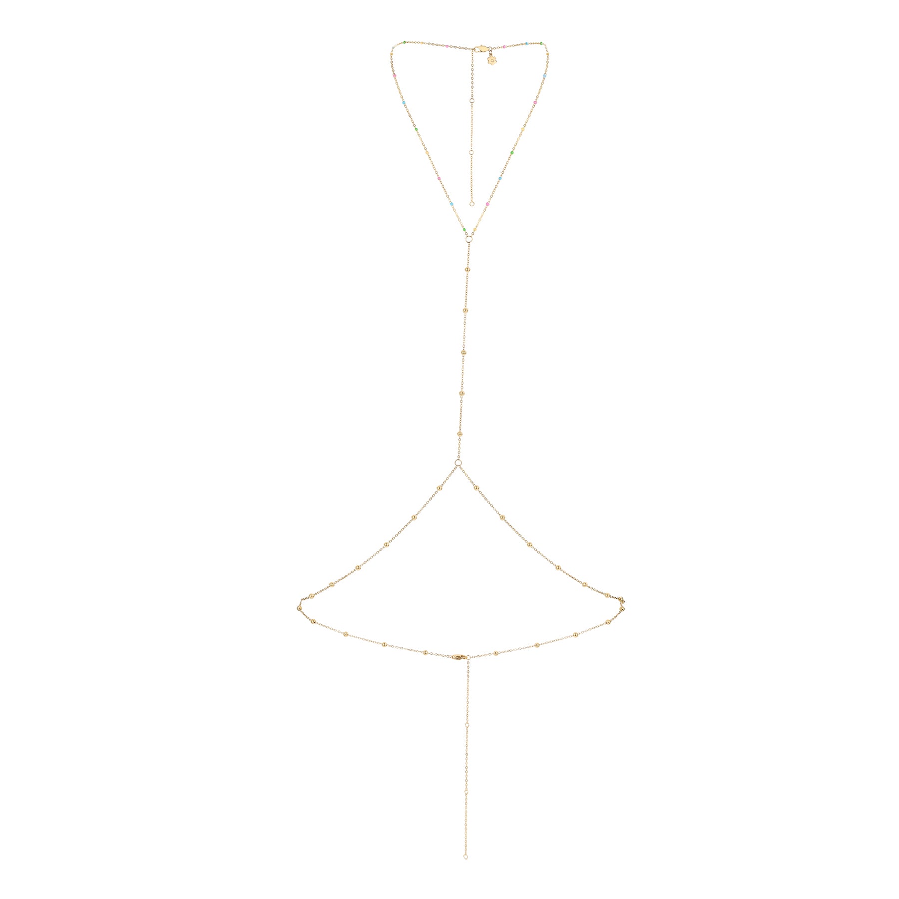 Regenbogen-Perlen Body Chain wasserfest