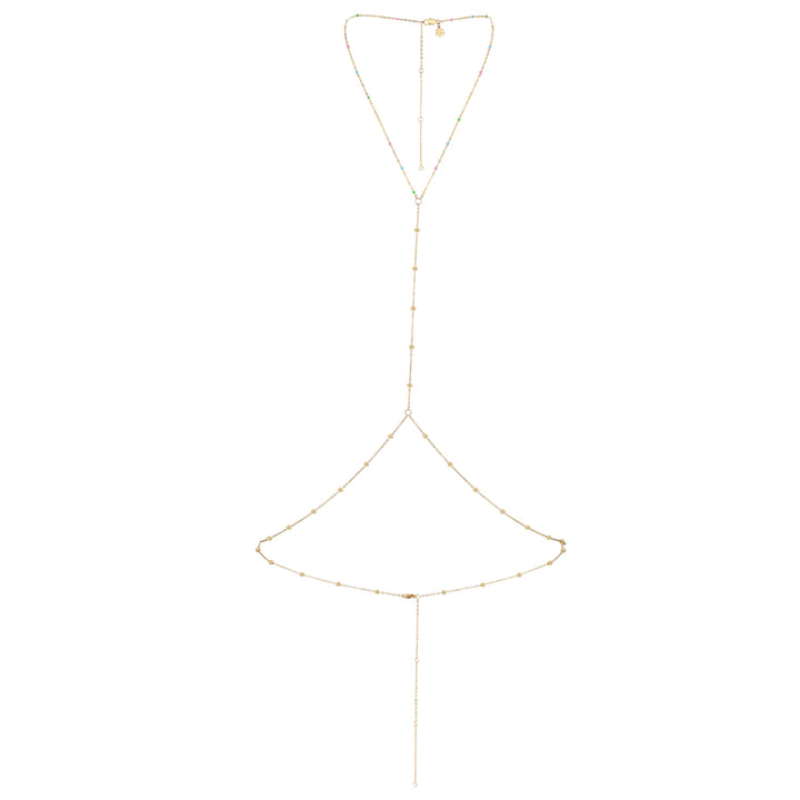Rainbow Bead and Satellite Body Chain Waterproof