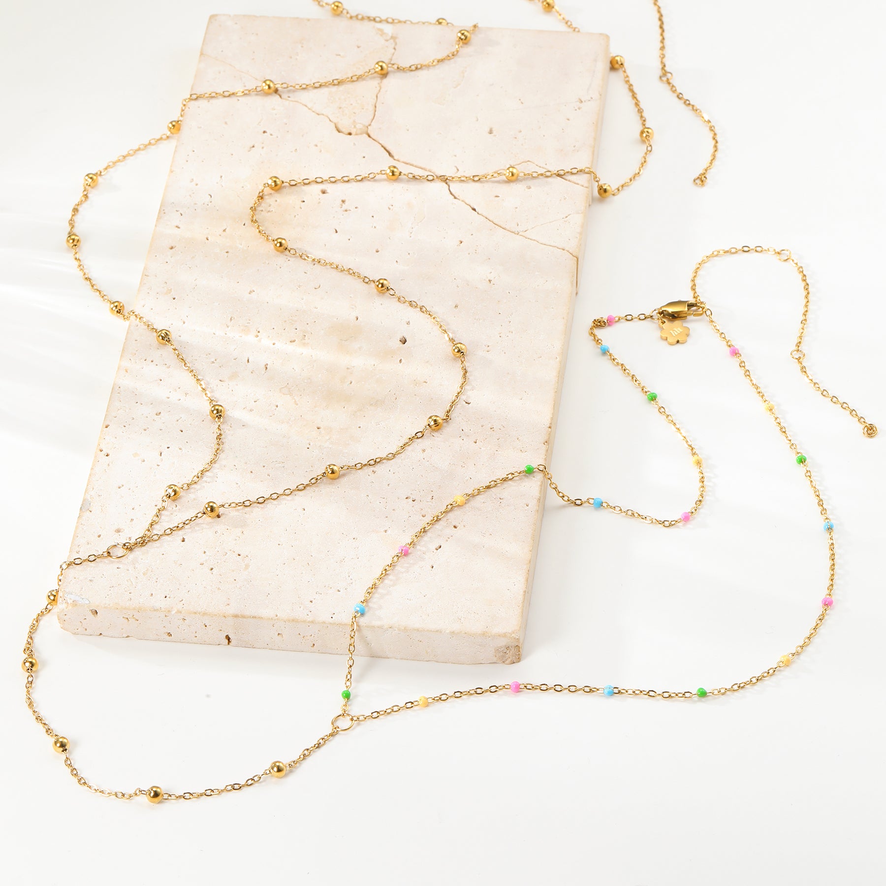 Regenbogen-Perlen Body Chain wasserfest