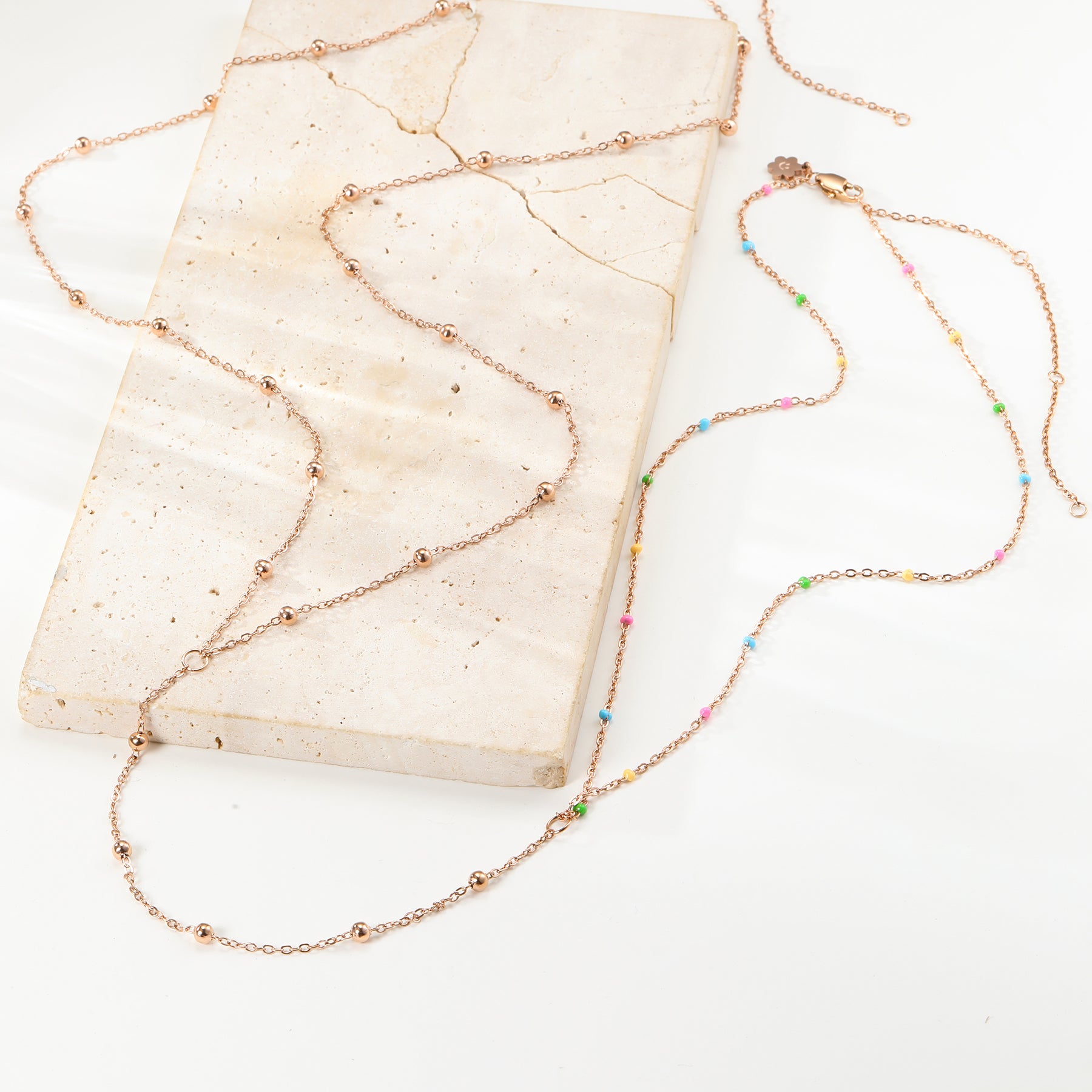 Regenbogen-Perlen Body Chain wasserfest