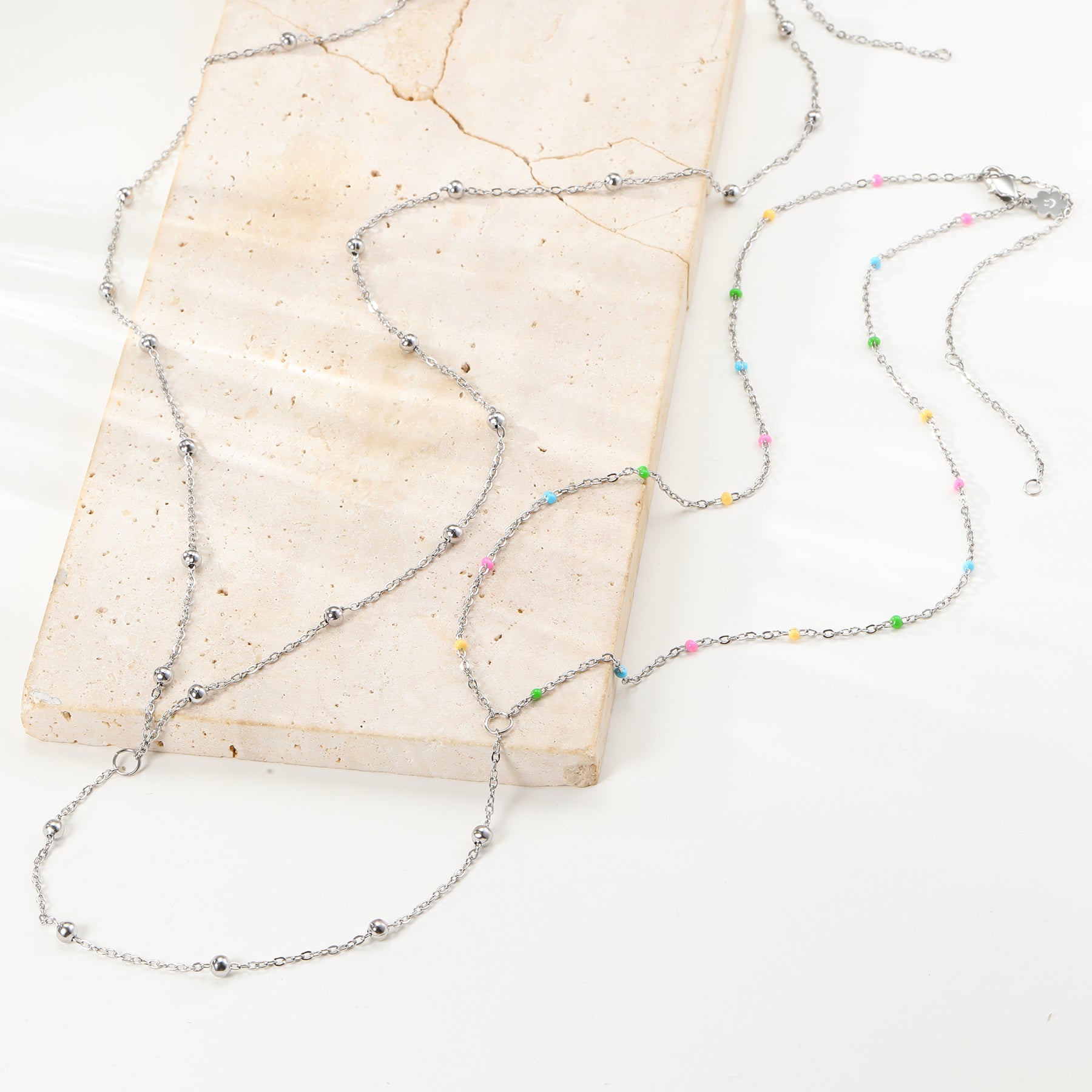 Regenbogen-Perlen Body Chain wasserfest