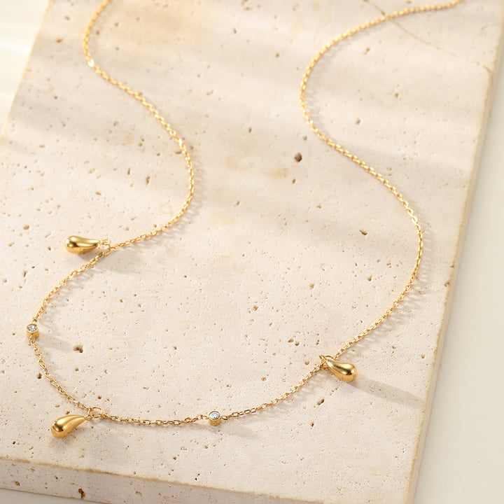 Collar Cadena de Gotas de Lluvia y Brillos Waterproof