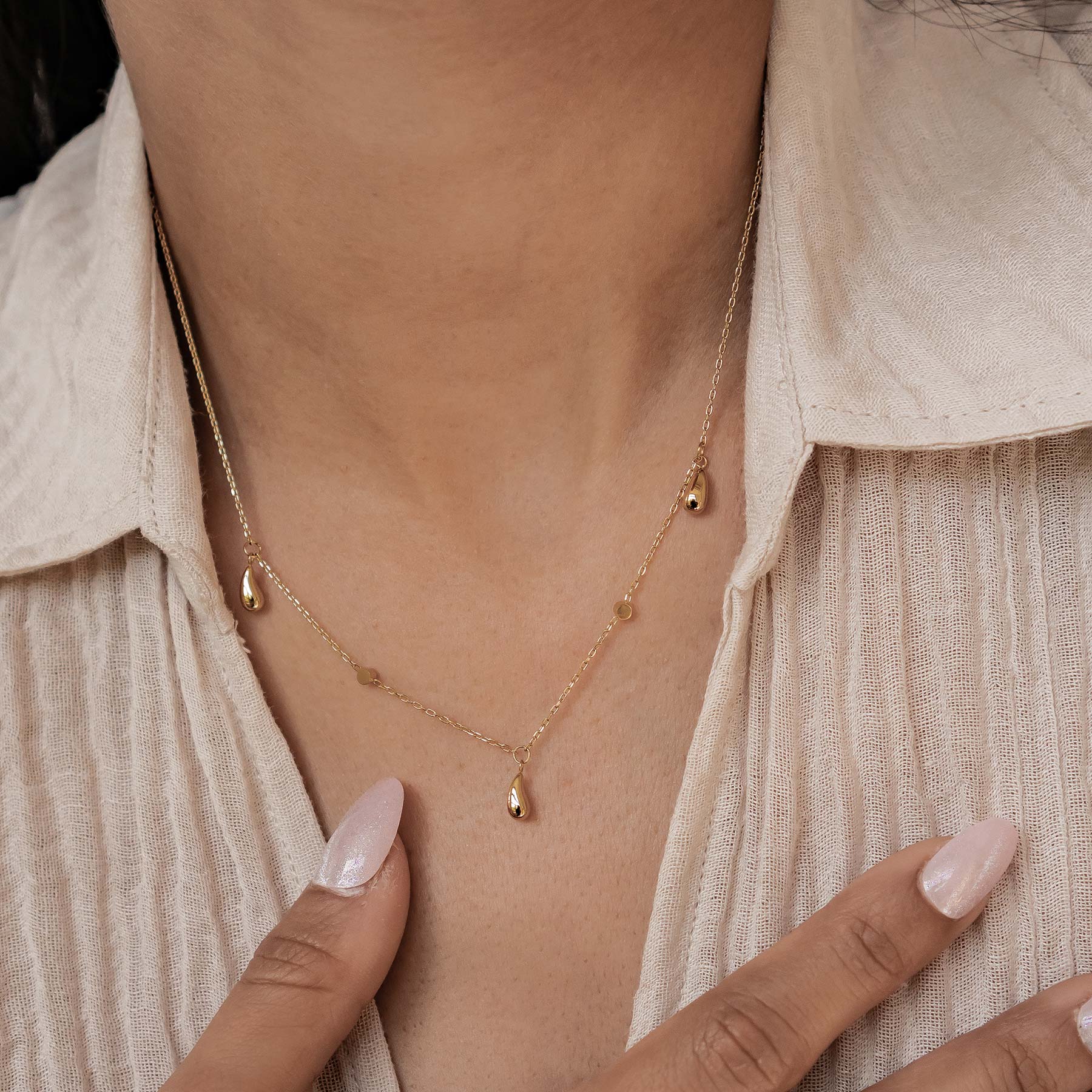 Collier Multi Rangs Gouttes de Pluie et Éclats Waterproof