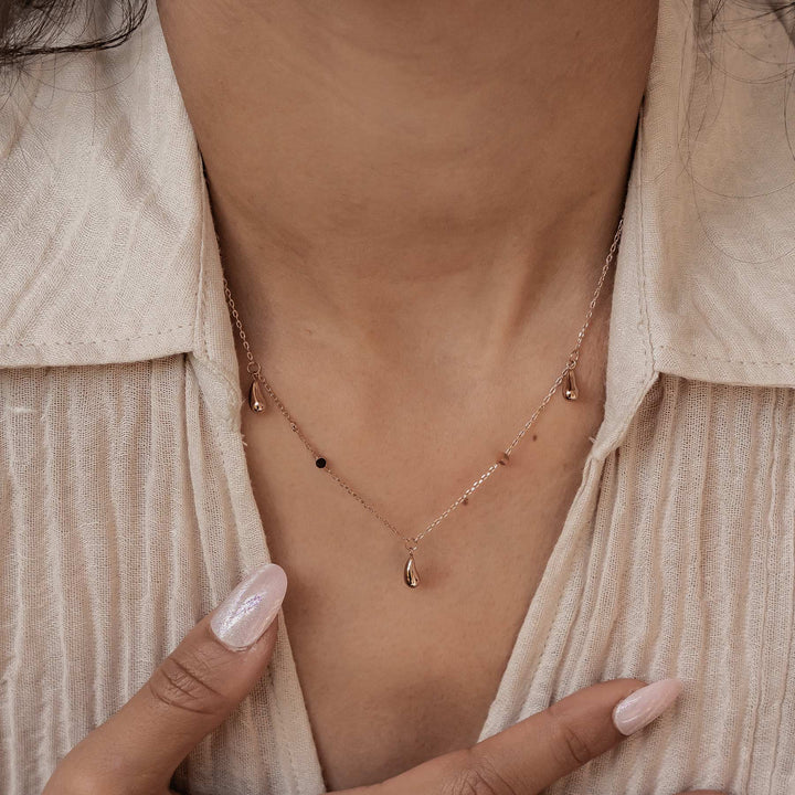 Collar Cadena de Gotas de Lluvia y Brillos Waterproof