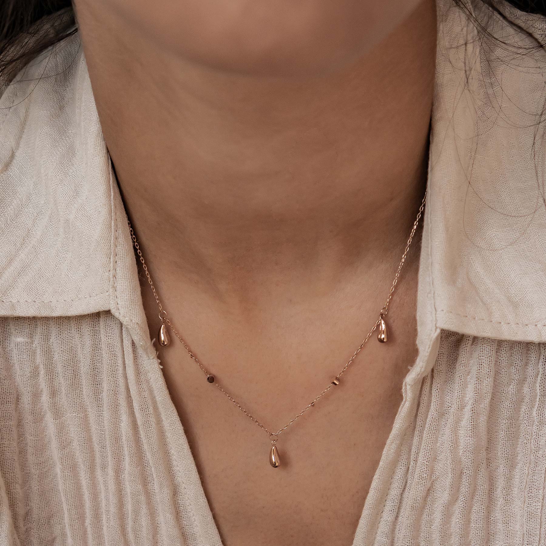 Collier Multi Rangs Gouttes de Pluie et Éclats Waterproof