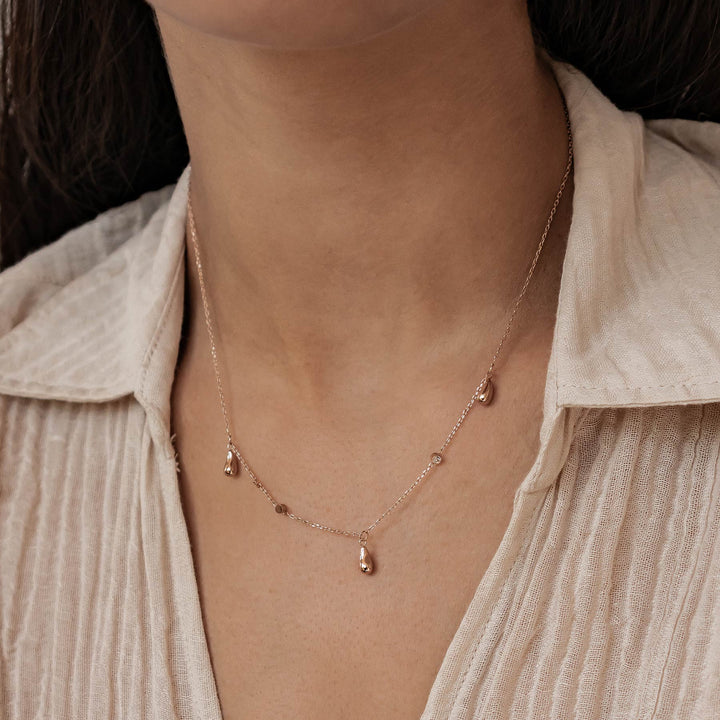 Collar Cadena de Gotas de Lluvia y Brillos Waterproof