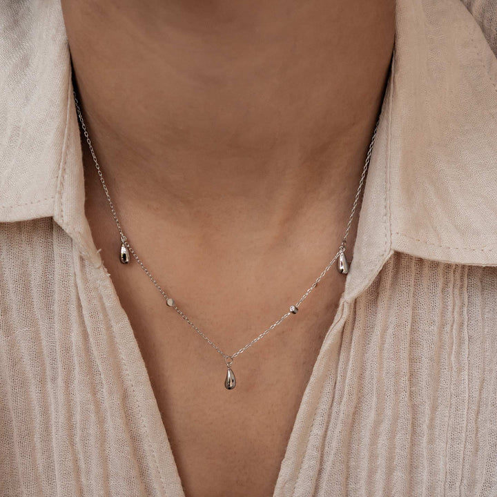 Collar Cadena de Gotas de Lluvia y Brillos Waterproof