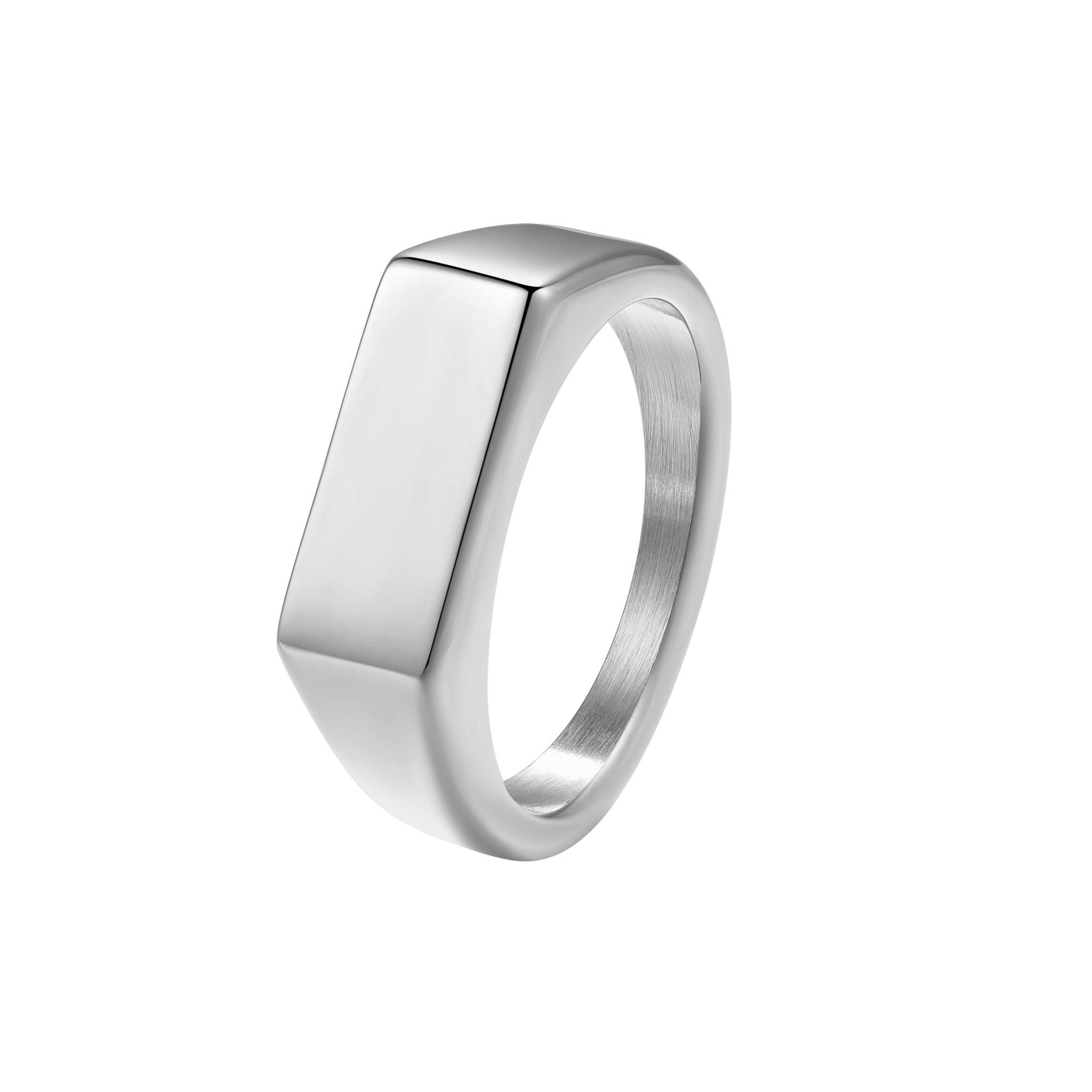 Bague Signet Rectangulaire Homme Acier Inoxydable