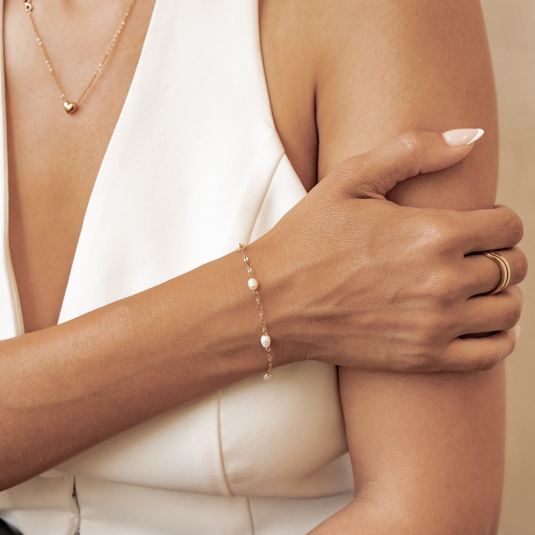 Pulsera Rolo con Perla – Waterproof