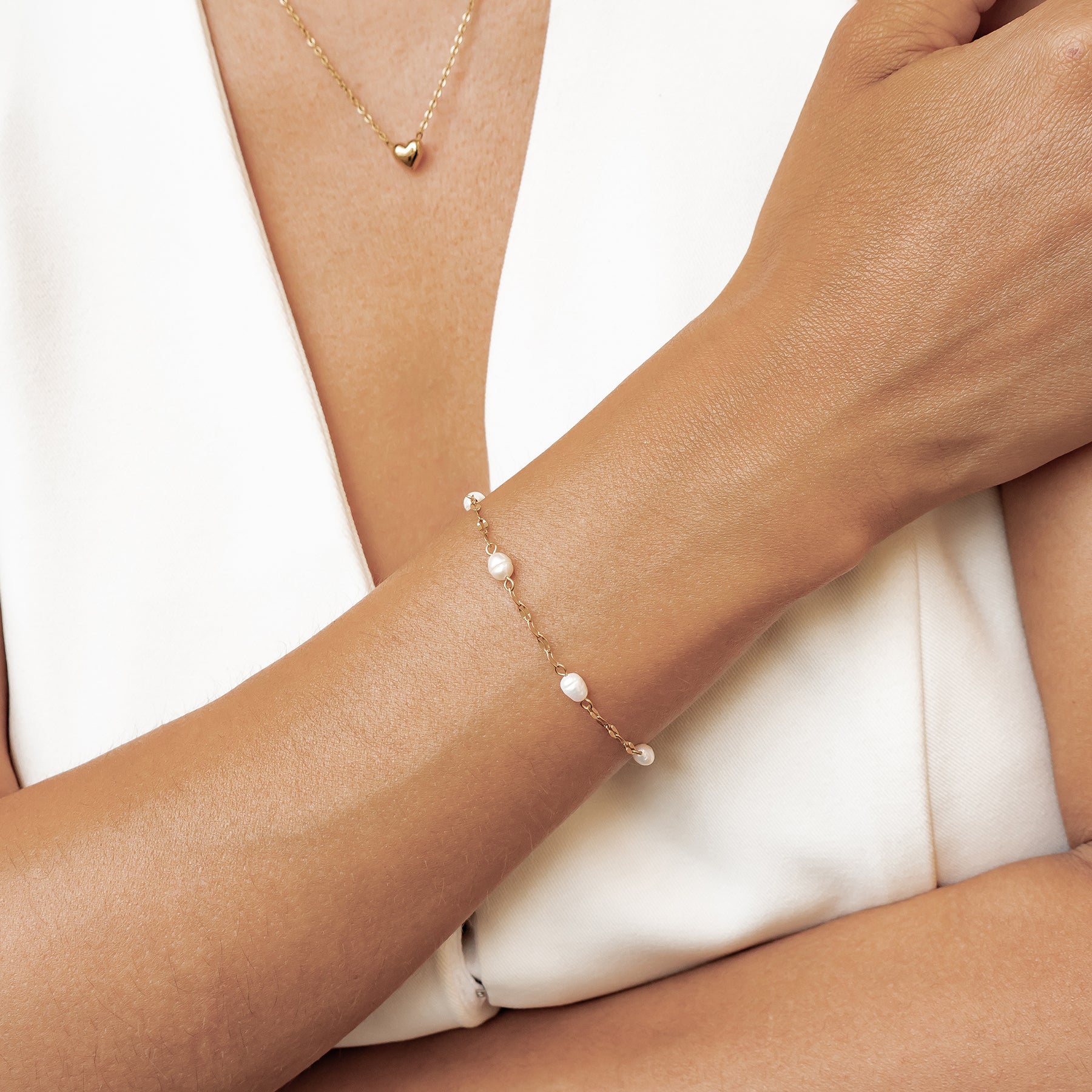 Pulsera Rolo con Perla – Waterproof