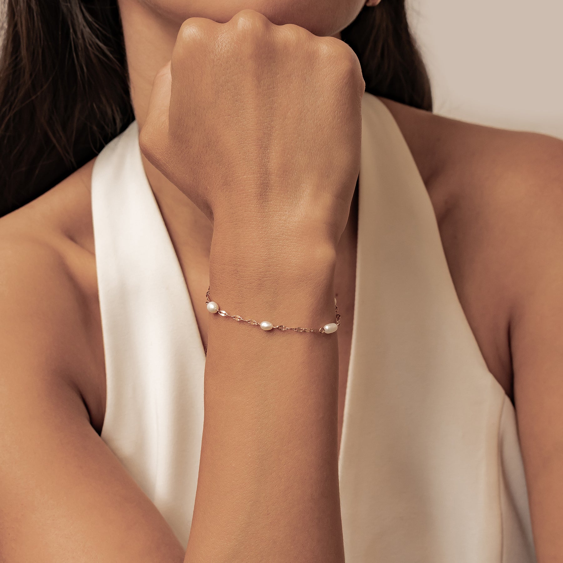 Pulsera Rolo con Perla – Waterproof