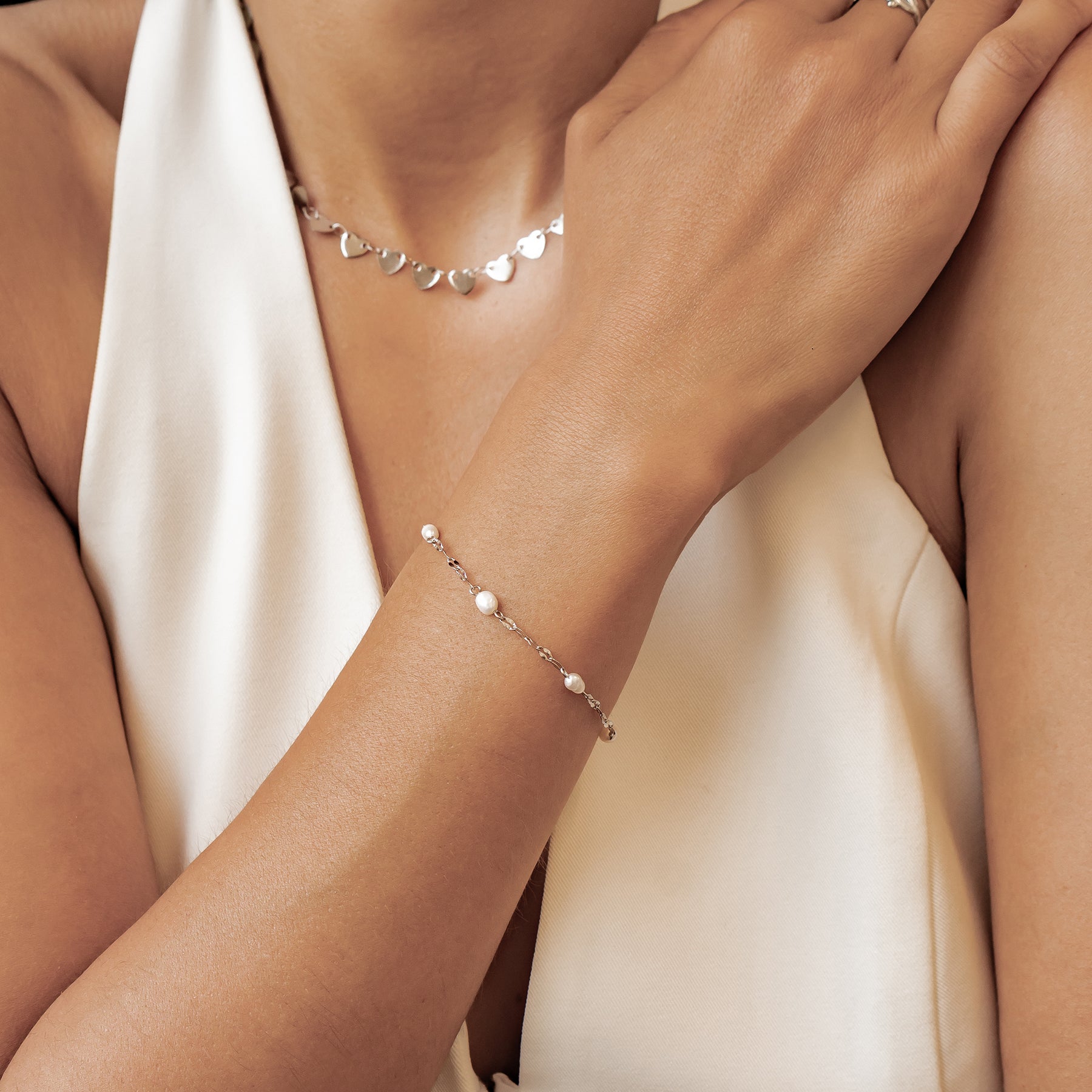 Pulsera Rolo con Perla – Waterproof