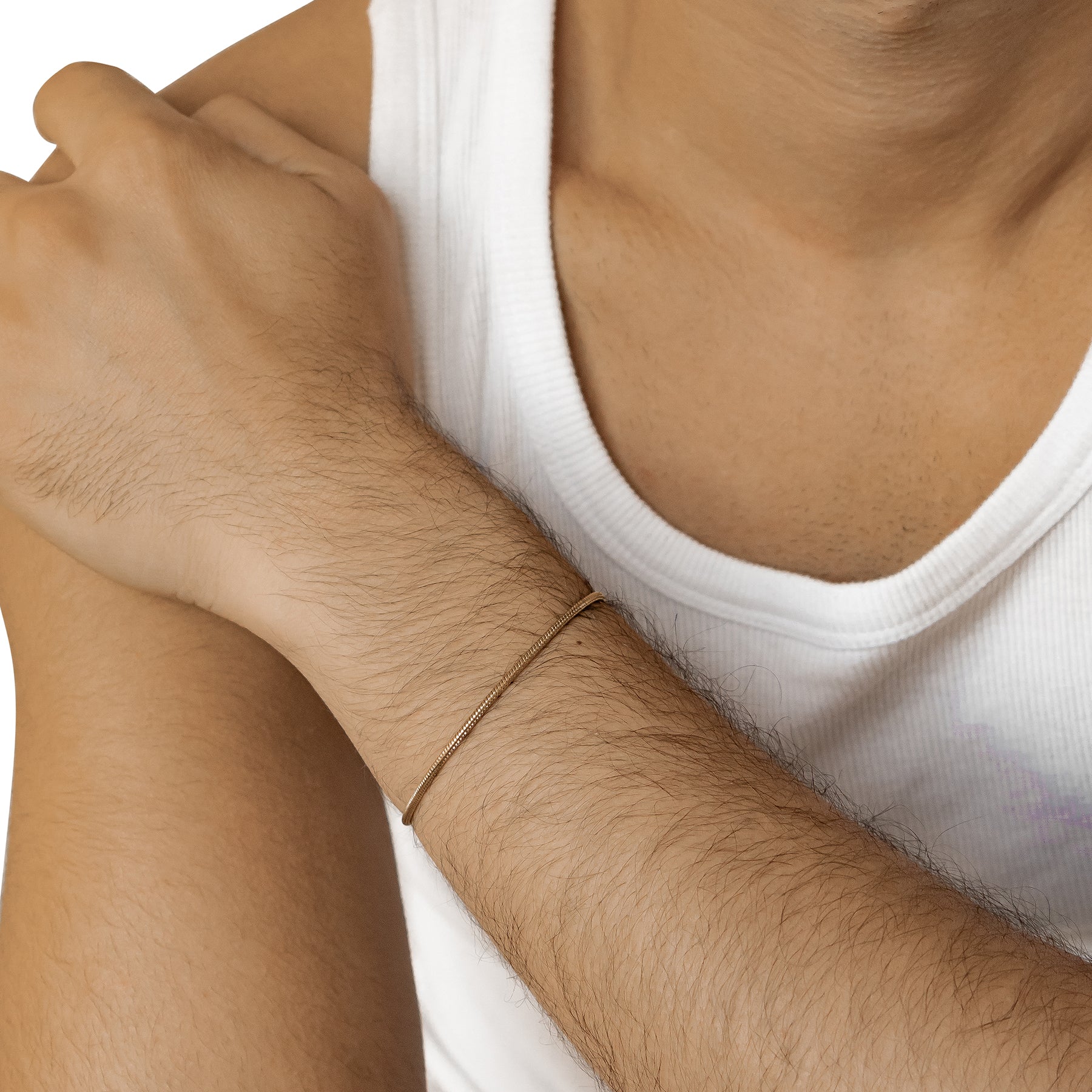 Bracelet Chaîne Serpent Ronde en Or