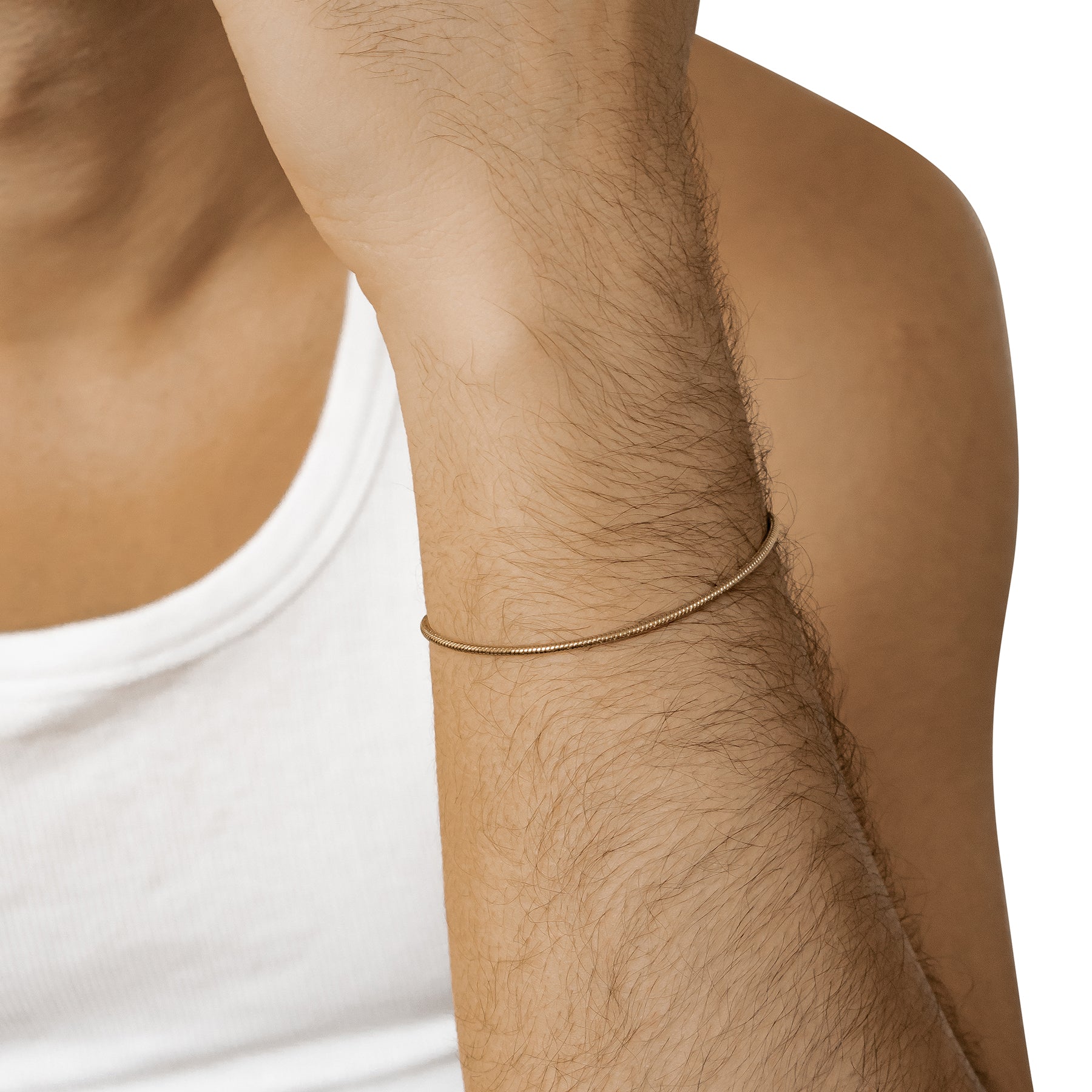 Bracelet Chaîne Serpent Ronde en Or