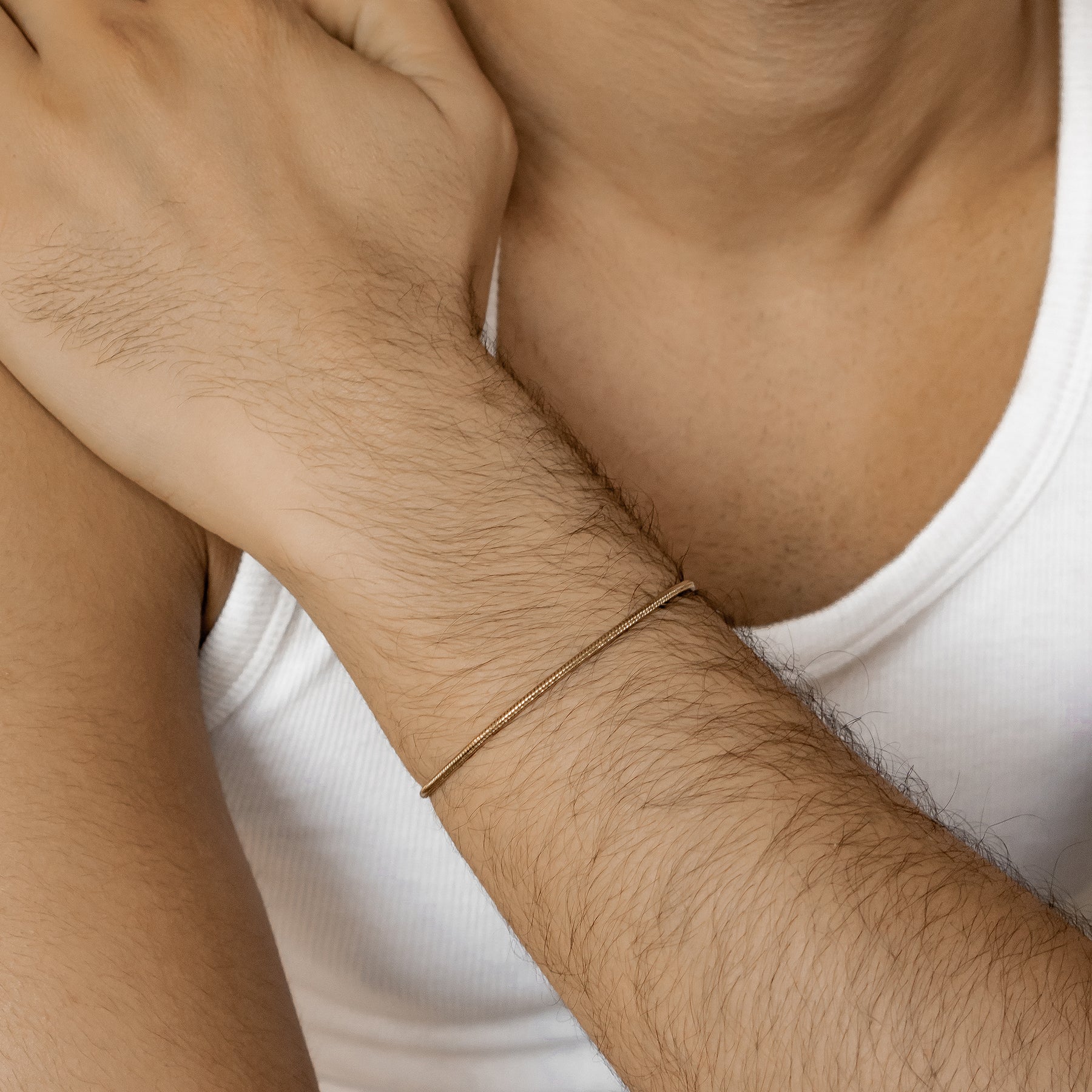 Bracelet Chaîne Serpent Ronde en Or