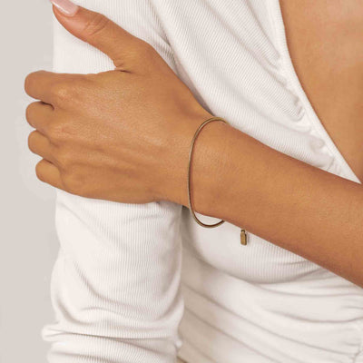 Brazalete Cadena Serpiente Redonda en Oro 