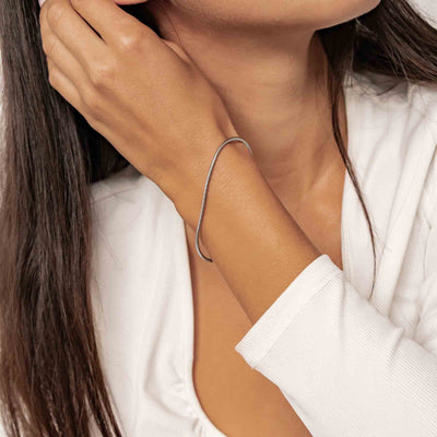 Collar Cadena Serpiente Redonda en Plata