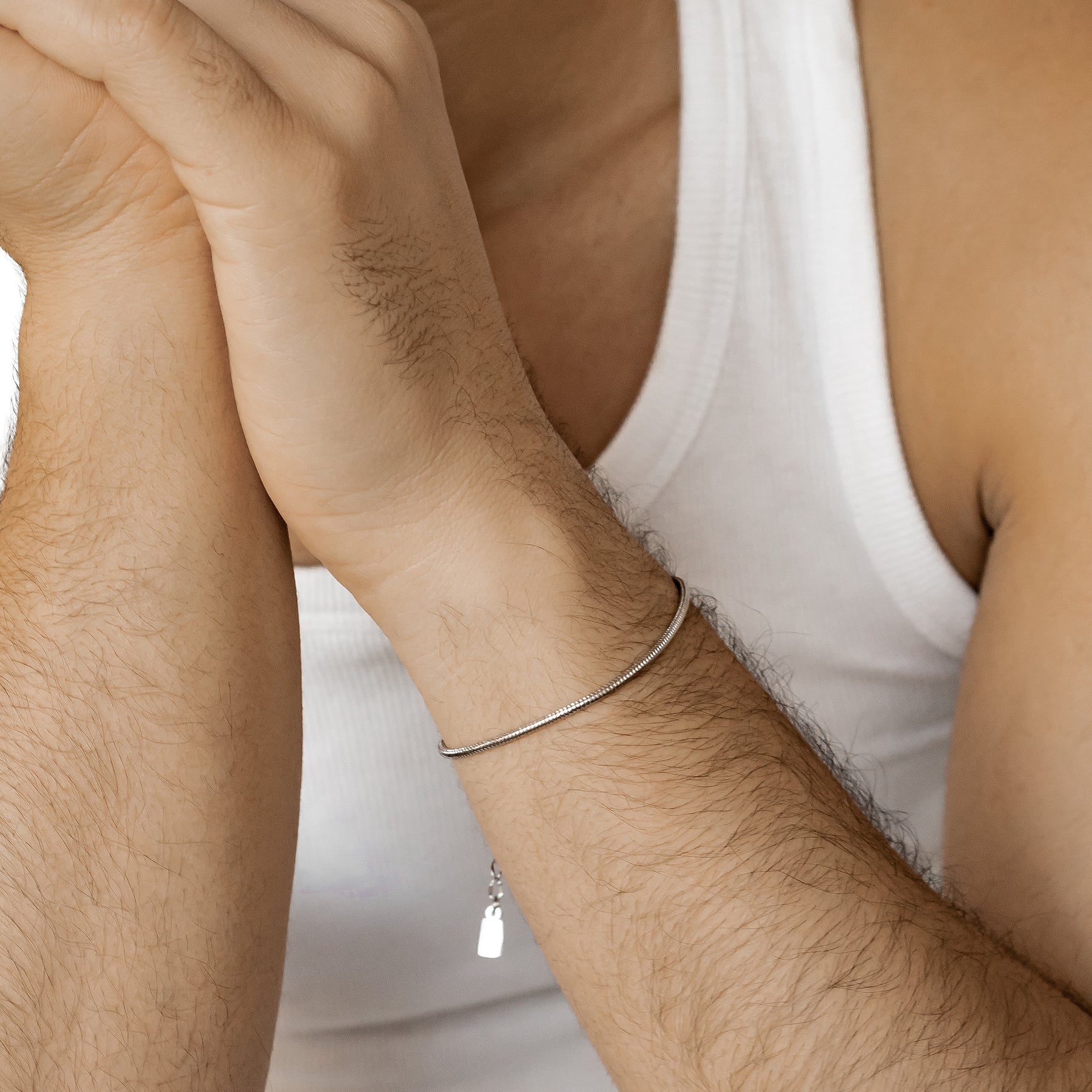 Bracelet Chaîne Serpent Ronde en Argent