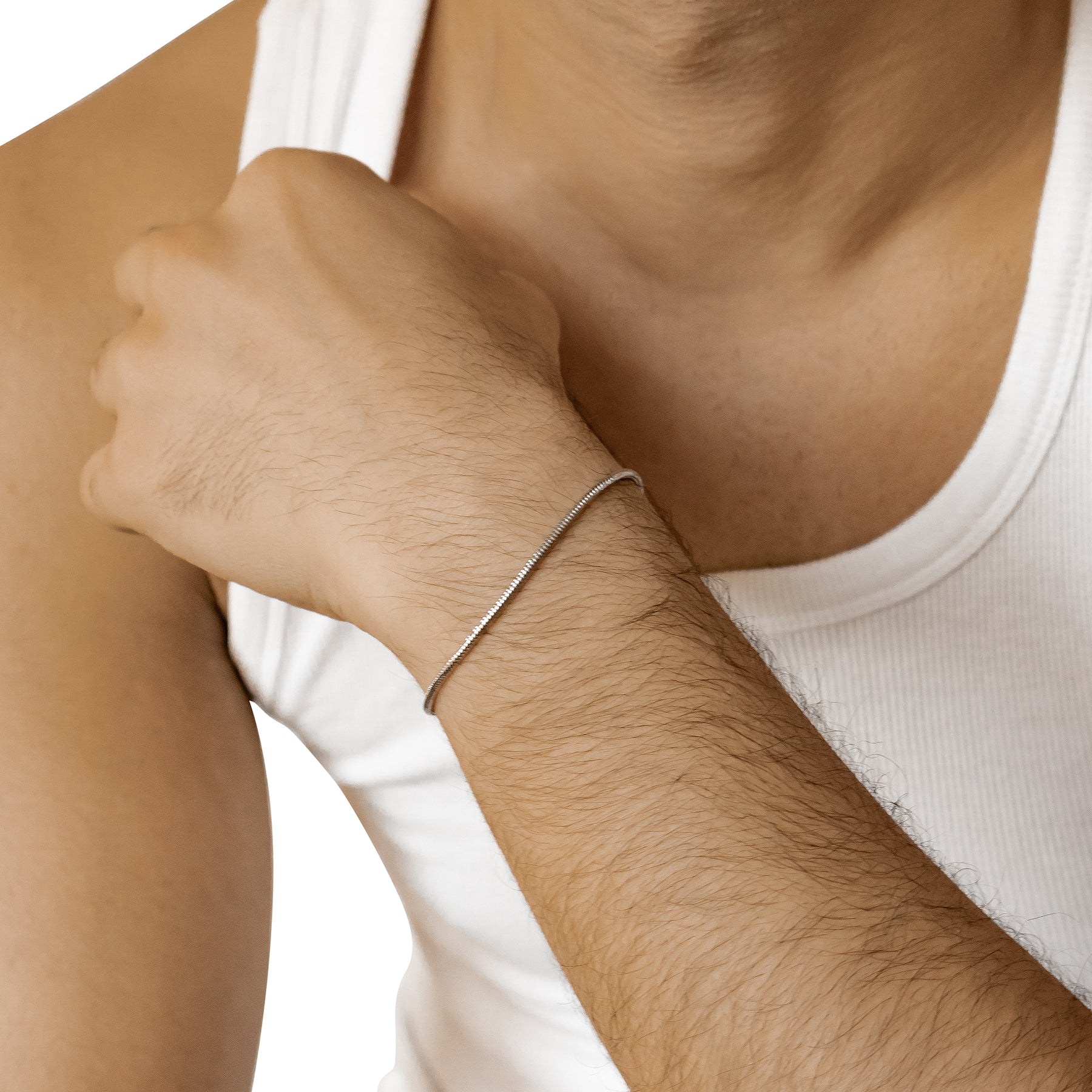 Bracelet Chaîne Serpent Ronde en Argent